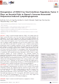 Cover page: Deregulation of HDAC5 by Viral Interferon Regulatory Factor 3 Plays an Essential Role in Kaposi's Sarcoma-Associated Herpesvirus-Induced Lymphangiogenesis