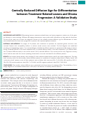 Cover page: Centrally Reduced Diffusion Sign for Differentiation between Treatment-Related Lesions and Glioma Progression: A Validation Study