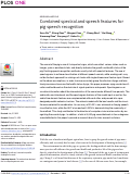 Cover page: Combined spectral and speech features for pig speech recognition.