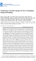 Cover page: Noninvasive vascular images for face transplant surgical planning.