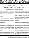 Cover page: Racial and ethnic differences in diabetes care and health care use and costs.