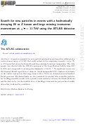 Cover page: Search for new particles in events with a hadronically decaying W or Z boson and large missing transverse momentum at s = 13 TeV using the ATLAS detector