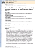 Cover page: Sex and Age Differences in Body-Image, Self-Esteem, and Body Mass Index in Adolescents and Adults After Single-Ventricle Palliation