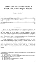 Cover page: Conflict-of-Laws Considerations in State Court Human Rights Actions