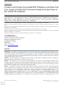 Cover page: System-Level Factors Associated With Telephone and Video Visit Use: Survey of Safety-Net Clinicians During the Early Phase of the COVID-19 Pandemic.