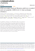 Cover page: DNA-encoded chemical libraries yield non-covalent and non-peptidic SARS-CoV-2 main protease inhibitors