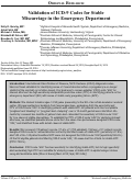 Cover page: Validation of ICD-9 Codes for Stable  Miscarriage in the Emergency Department