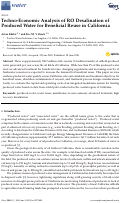 Cover page: Techno-Economic Analysis of RO Desalination of Produced Water for Beneficial Reuse in California