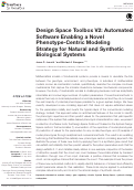 Cover page: Design Space Toolbox V2: Automated Software Enabling a Novel Phenotype-Centric Modeling Strategy for Natural and Synthetic Biological Systems