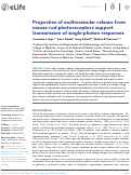 Cover page: Properties of multi-vesicular release from mouse rod photoreceptors support transmission of single photon responses