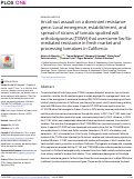 Cover page: An all-out assault on a dominant resistance gene: Local emergence, establishment, and spread of strains of tomato spotted wilt orthotospovirus (TSWV) that overcome Sw-5b-mediated resistance in fresh market and processing tomatoes in California.