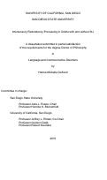 Cover page: Intersensory Redundancy Processing in Adults with and without SLI