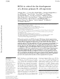 Cover page: BCL6 is critical for the development of a diverse primary B cell repertoire