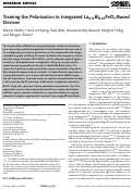 Cover page: Training the Polarization in Integrated La0.15 Bi0.85 FeO3 -Based Devices.