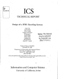 Cover page: Design of a JPEG encoding system