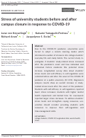 Cover page: Stress of university students before and after campus closure in response to COVID‐19