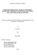 Cover page: Making the national farmer : progressive educational reforms and transformation of rural society in the United States (1902-1918) and Japan (1920-1945)