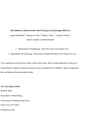 Cover page: The Influence of Interactions With Pet Dogs on Psychological Distress