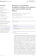 Cover page: Response: Commentary: Modeling mortality risk in patients with severe COVID-19 from Mexico