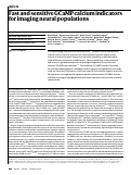 Cover page: Fast and sensitive GCaMP calcium indicators for imaging neural populations