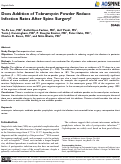 Cover page: Does Addition of Tobramycin Powder Reduce Infection Rates After Spine Surgery?