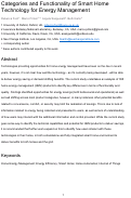 Cover page: Categories and functionality of smart home technology for energy management