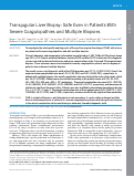 Cover page: Transjugular Liver Biopsy: Safe Even in Patients With Severe Coagulopathies and Multiple Biopsies.