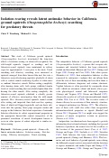 Cover page: Isolation rearing reveals latent antisnake behavior in California ground squirrels (Otospermophilus becheeyi) searching for predatory threats