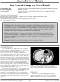 Cover page: Rare Cause of Syncope in a Gravid Female