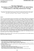 Cover page: The Dose Response: Perceptions of People Living with HIV in the United States on Alternatives to Oral Daily Antiretroviral Therapy