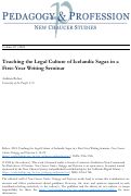 Cover page: Teaching The Legal Culture of Icelandic Sagas In a First-Year Writing Seminar