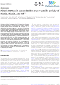 Cover page: Mitotic H3K9ac is controlled by phase-specific activity of HDAC2, HDAC3, and SIRT1.