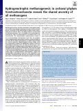 Cover page: Hydrogenotrophic methanogenesis in archaeal phylum Verstraetearchaeota reveals the shared ancestry of all methanogens