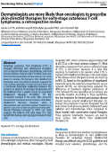 Cover page: Dermatologists are more likely than oncologists to prescribe skin-directed therapies for early-stage cutaneous T-cell lymphoma: a retrospective review