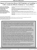 Cover page: Impact of Coronavirus Disease 2019 Pandemic on Crowding: A Call to Action for Effective Solutions to “Access Block”