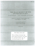 Cover page: The Measurement of Soil Properties in-situ -- Present Methods -- Their Applicability and 
Potential