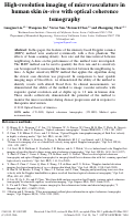 Cover page: High-resolution imaging of microvasculature in human skin in-vivo with optical coherence tomography