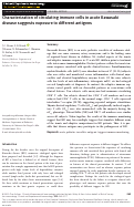 Cover page: Characterization of circulating immune cells in acute Kawasaki disease suggests exposure to different antigens