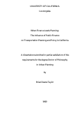 Cover page: When Finance Leads Planning: The Influence of Public Finance on Transportation Planning and Policy in California