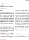 Cover page: Analysis of Nanopore Data using Hidden Markov Models