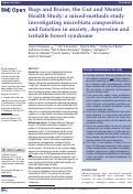 Cover page: Bugs and Brains, the Gut and Mental Health Study: a mixed-methods study investigating microbiota composition and function in anxiety, depression and irritable bowel syndrome