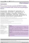 Cover page: Primary lateral sclerosis associated with PSEN1 Pro284Leu variant in a Colombian family: Clinical and neuropathological features.