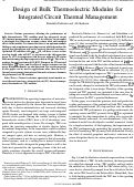 Cover page: Design of bulk thermoelectric modules for integrated circuit thermal management