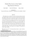 Cover page of Market reactions to stock splits: Experimental evidence