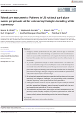 Cover page: Words are monuments: Patterns in US national park place names perpetuate settler colonial mythologies including white supremacy