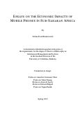 Cover page: Essays on the Economic Impacts of Mobile Phones in Sub-Saharan Africa