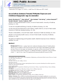 Cover page: Associations between prenatal phthalate exposure and childhood epigenetic age acceleration