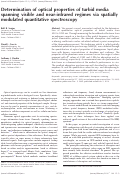 Cover page: Determination of optical properties of turbid media spanning visible and near-infrared regimes via spatially modulated quantitative spectroscopy