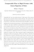 Cover page: Compressible flow at high pressure with linear equation of state