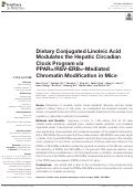 Cover page: Dietary Conjugated Linoleic Acid Modulates the Hepatic Circadian Clock Program via PPARα/REV-ERBα-Mediated Chromatin Modification in Mice.